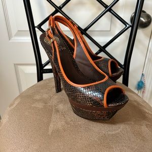 Vince Camuto dark faux snake skin